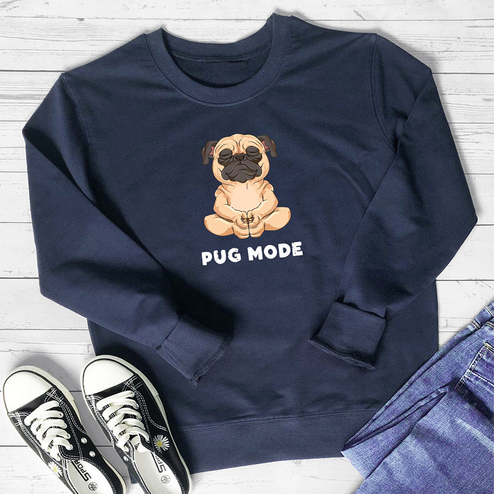PUG MODE letter printed hoodie