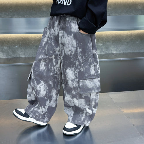 Boys  Tie-Dye Casual Cargo Pants