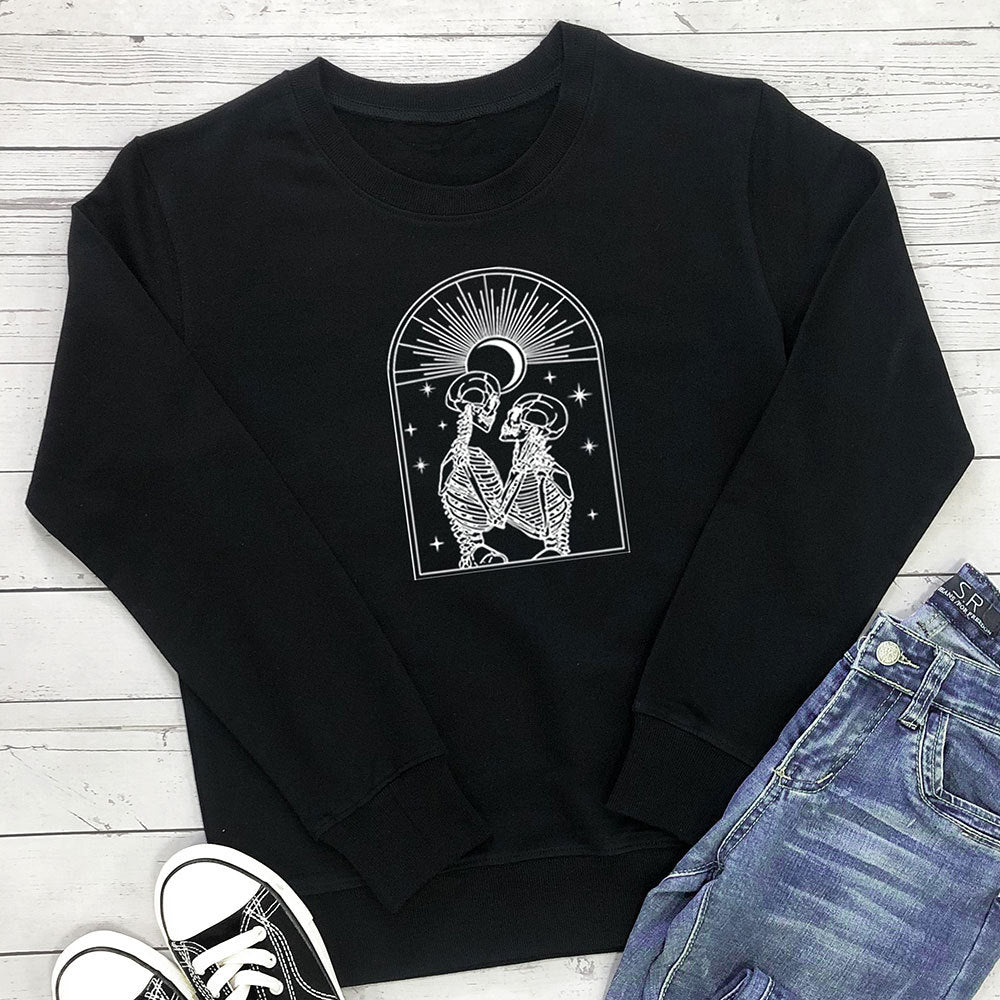 Skull eye print hoodie